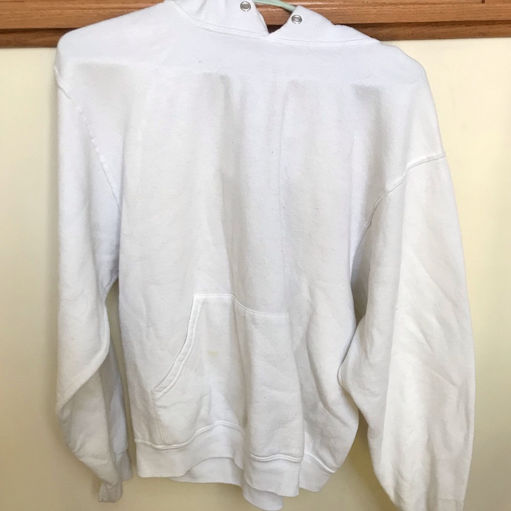Plain White Fruit of the Loom Hoodie.